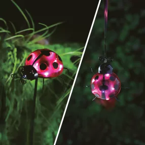   Garden of Eden 11771A Szolár lámpa - katicabogár - leszúrható / csipeszes - piros - 15 x 7 x 16 cm - 6 LED