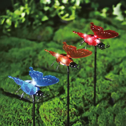 Garden of Eden 11772 Szolár lámpa - leszúrható / függeszthető - pillangó - többféle - 12 x 6 x 21,5 cm - 4 LED