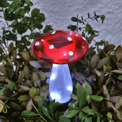 Garden of Eden 11775 Leszúrható szolár gomba - 23,5 cm - 10 hidegfehér LED
