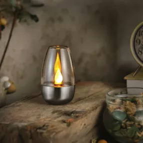   Garden of Eden 11776 Szolár lámpa - gyertya - lángeffekt - 1 melegfehér LED - 6 x 9 cm