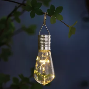   Garden of Eden 11777 Felakasztható szolár lámpa - izzó - 4 melegfehér LED - 4,7 x 11 cm