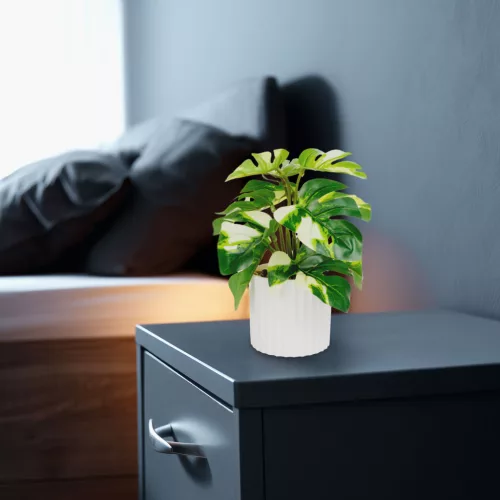 11892B Műnövény dekoráció - filodendron - zöld/sárga - 20 x 8 cm