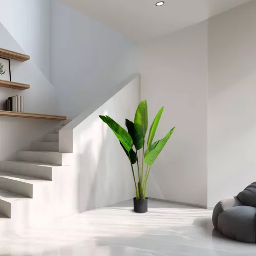 11905A Műnövény dekoráció - banánlevél fa - zöld - 1,2 m