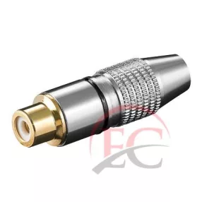   Goobay 11907 Szerelhető RCA csatlakozó, Fém aljzat króm  aranyozott.