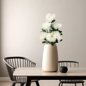   11912A Műnövény dekoráció - krizantém - fehér - 12 x 58 cm