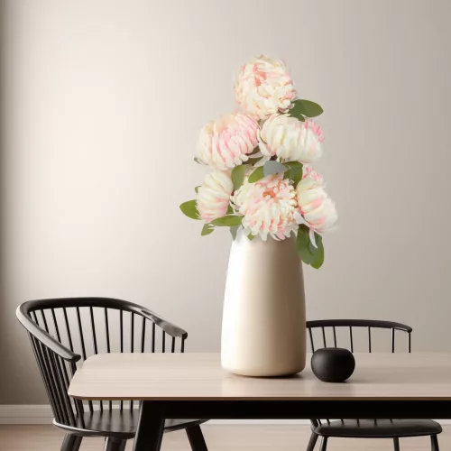 11912E Műnövény dekoráció - krizantém - rózsaszín - 12 x 58 cm