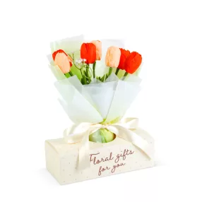   11976 Műnövény dekoráció - tulipán - 24,5 x 11,5 x 40 cm