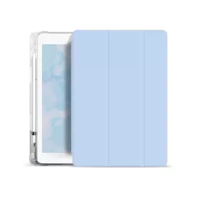   XPRO™ Smart Book tok pencil tartóval és teljesen átlátszó szilikon hátlappal világoskék Apple Ipad 9,7" 2017 készülékhez