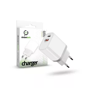   Dreamtech Charger White 20W QC3.0 Type C + USB-A hálózati gyors töltő adapter