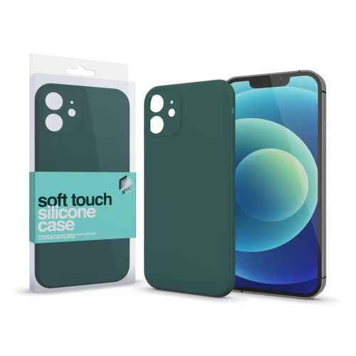 XPRO™ Soft Touch szilikon tok Slim sötétzöld Samsung Galaxy A02s készülékhez