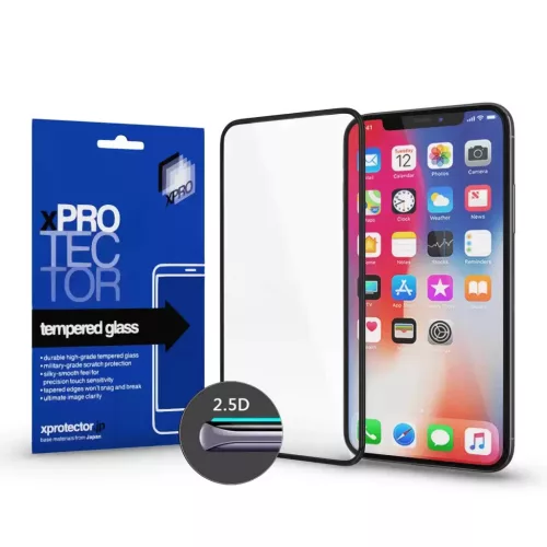 XPRO™ Tempered Glass Full 2.5D fekete 0.33 kijelzővédő üveg / üvegfólia Apple iPhone 13 / 13 Pro / 14 / 16e készülékhez