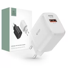   Tech-Protect C20W Hálózati Töltő adapter PD 20W / QC3.0 fehér