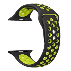   XPRO™ Apple Watch lélegző sport szíj Fekete / Zöld Apple Watch 42mm (S1-S3) / 44mm / 45mm / 46mm / 49mm készülékhez