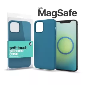   XPRO™ MagSafe rögzítésű Soft Touch Szilikon tok Apple Iphone 15 Pro készülékhez - viharkék