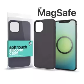   XPRO™ MagSafe rögzítésű Soft Touch Szilikon tok Apple Iphone 15 Pro Max készülékhez - éjfekete 