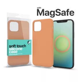   XPRO™ MagSafe rögzítésű Soft Touch Szilikon tok Apple Iphone 15 Pro Max készülékhez - narancs
