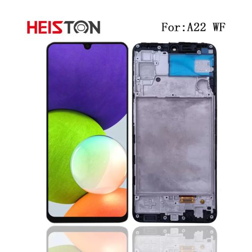 Heiston OLED Fekete kijelző kerettel Samsung Galaxy A22 4G készülékhez