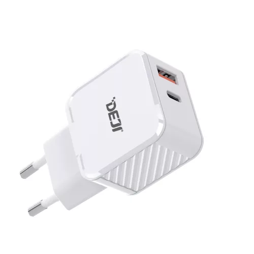 Deji Hálózati Töltő adapter 20W USB-A + Type-C, Fehér