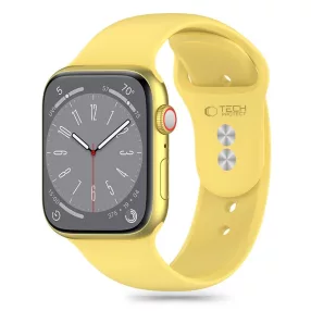   Tech-Protect SILICONE óraszíj citromsárga, Apple Watch 42mm (S1-S3) / 44mm / 45mm / 46mm / 49mm készülékhez