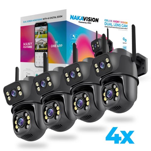 NAKAVISION by XPRO™ C1 Okos IP kamera - FEKETE - 4 darabos szett
