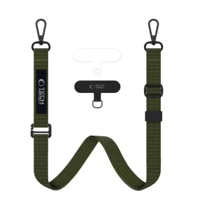   Tech-Protect C6S sötétzöld Crossbody pánt mobiltelefonhoz