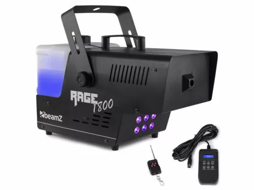 BeamZ Rage 1800LED DMX füstgép (1800W) + digitális vezérlő + távirányító + 6x4W RGB-UV LED