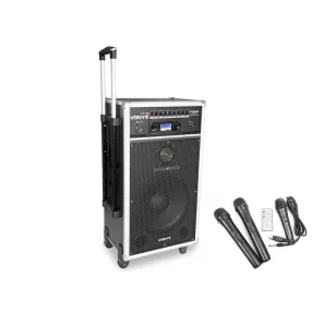   Vonyx ST-180 (12") 450W akkumulátoros hordozható hangfal (3xMik + MP3 + Bluetooth+ CD)