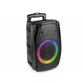   Fenton FT8LED-MK2 (8") hordozható akkumulátoros hangfal 300W mikrofonnal (BT/USB/SD)