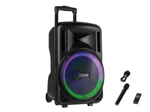 Fenton FT12LED MK2 (12") 700W akkumulátoros hordozható hangfal (1xMik + MP3 + Bluetooth)