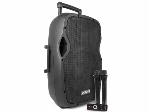 Vonyx AP-1200ACCU (12") 600W akkumulátoros hordozható hangfal (2xMik + MP3 + Bluetooth)