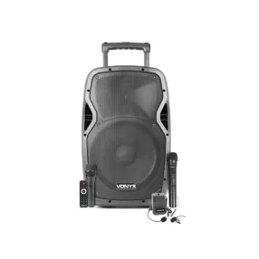   Vonyx AP-1200ACCU PLUS (12") 600W akkumulátoros hordozható hangfal (3xMik + MP3 + Bluetooth)