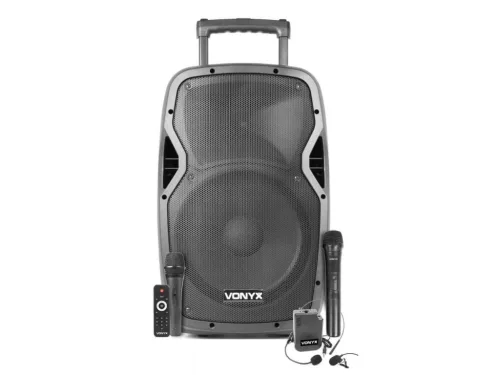 Vonyx AP-1200ACCU PLUS (12") 600W akkumulátoros hordozható hangfal (3xMik + MP3 + Bluetooth)