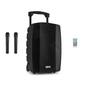   Vonyx VSP200 200W (10") aktív hordozható akkumulátoros hangfal + mikrofon (2db) szett