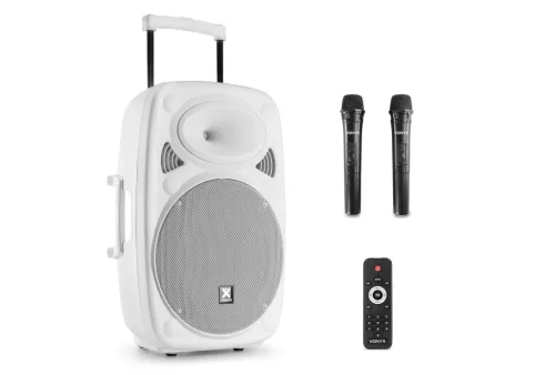 Vonyx Verve46 1000W (15") aktív hordozható akkumulátoros hangfal ( 2mik + Bluetooth + MP3) - FEHÉR