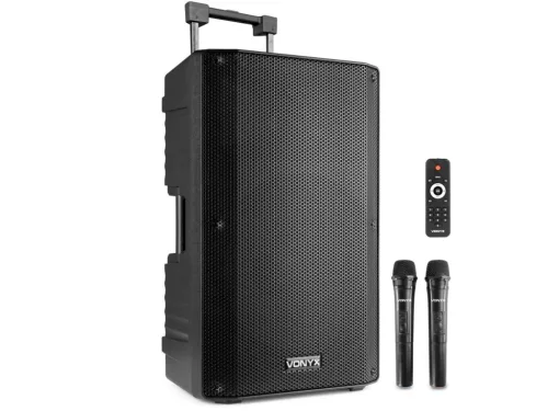 Vonyx VSA700 Hordozható hangfal 15", USB, FM, SD, Bluetooth