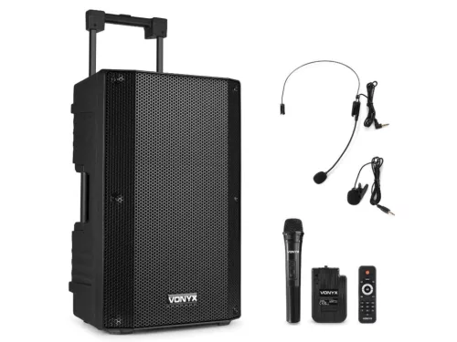 Vonyx VSA500-BP Hordozható hangfal 12", USB, FM, SD, Bluetooth