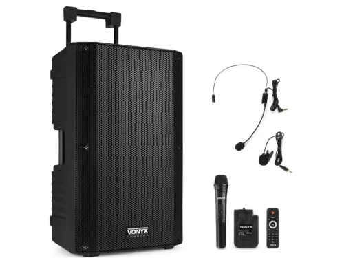 Vonyx VSA700-BP Hordozható hangfal 15", USB, FM, SD, Bluetooth