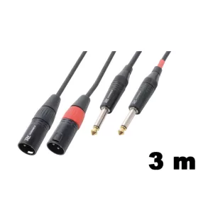   PD Connex CX64-3 sztereo jelkábel (2x XLR papa - 2×6,3 mm Jack) - (3 m)