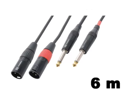 PD Connex CX64-6 sztereo jelkábel (2x XLR papa - 2×6,3 mm Jack) - (6 m)