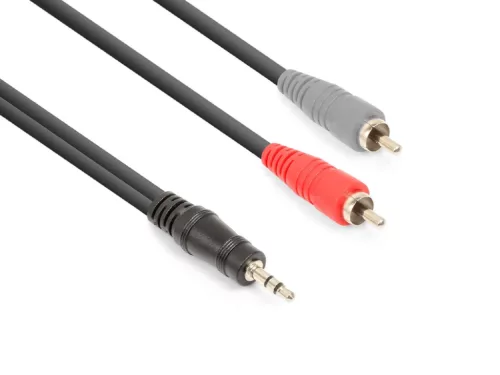 Vonyx CX334-3 sztereo jelkábel (3,5 mm Jack - 2x RCA) - (3 m)
