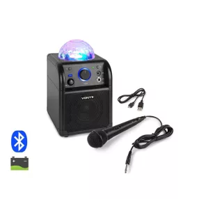   Vonyx SBS50B akkumulátoros hordozható hangfal 50W (1xMik + Bluetooth + LED Ball) - fekete