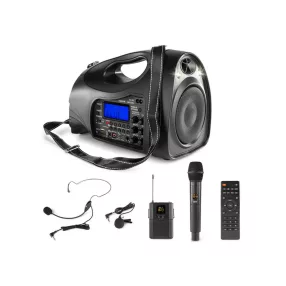   Vonyx ST-016 (6,5") 130W akkumulátoros hordozható hangfal (2xMik + MP3 + FM + Bluetooth)