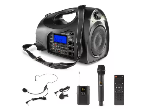 Vonyx ST-016 (6,5") 130W akkumulátoros hordozható hangfal (2xMik + MP3 + FM + Bluetooth)