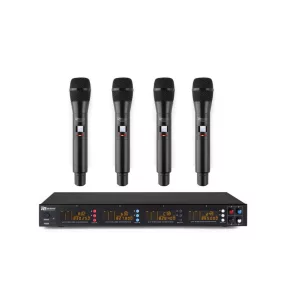   Power Dynamics PD504H UHF rádiós mikrofon (4xKÉZI mikrofon) + Koffer
