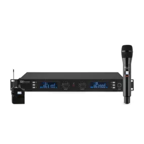   Power Dynamics PD632C UHF rádiós mikrofon (2x 20 csatorna) + Koffer