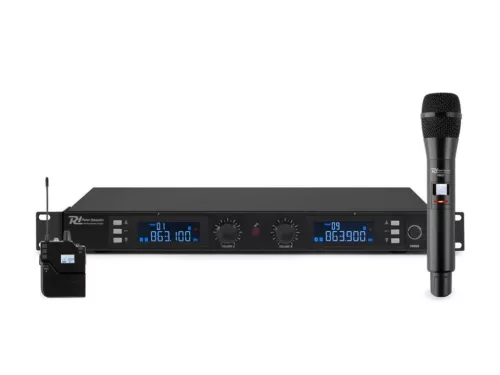Power Dynamics PD632C UHF rádiós mikrofon (2x 20 csatorna) + Koffer