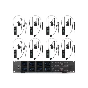   Power Dynamics PD528B UHF vezeték nélküli mikrofonkészlet + 8 db fejmikrofon szett