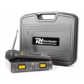   Power Dynamics PD782 UHF rádiós mikrofon (2x 8 csatorna) + Koffer