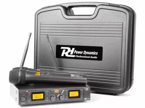 Power Dynamics PD782 UHF rádiós mikrofon (2x 8 csatorna) + Koffer