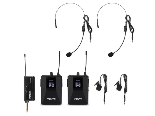 Vonyx WM552B Vezeték nélküli mikrofon szett (2 db CSÍPTETŐS + 2 db FEJ mikrofon)